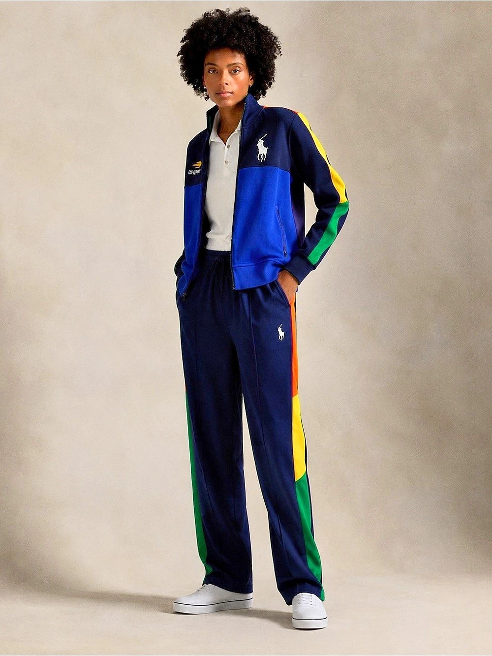🎾 Polo Ralph Lauren 2024 US Open Ball Crew Pants Color Block Blue & Green L